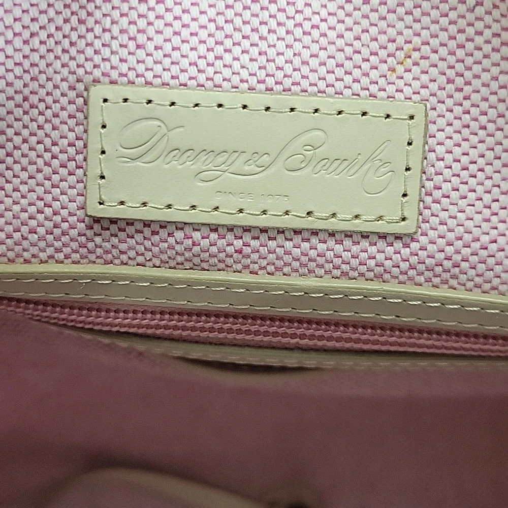 Dooney & Bourke Neutral Cream Croc-Embossed Leather Satchel Bag